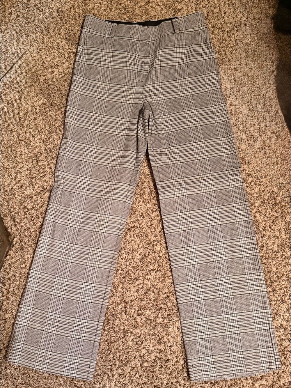 Ann Taylor The Straight Pant Glen Plaid Linen Blend High Rise Trouser | 10 - Picture 3 of 5